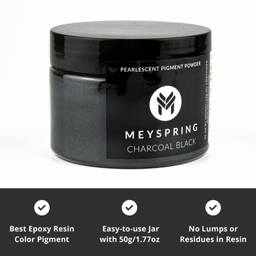Charcoal Black - Epoxy Resin Color Pigment - Mica Powder 50g by MEYSPRING