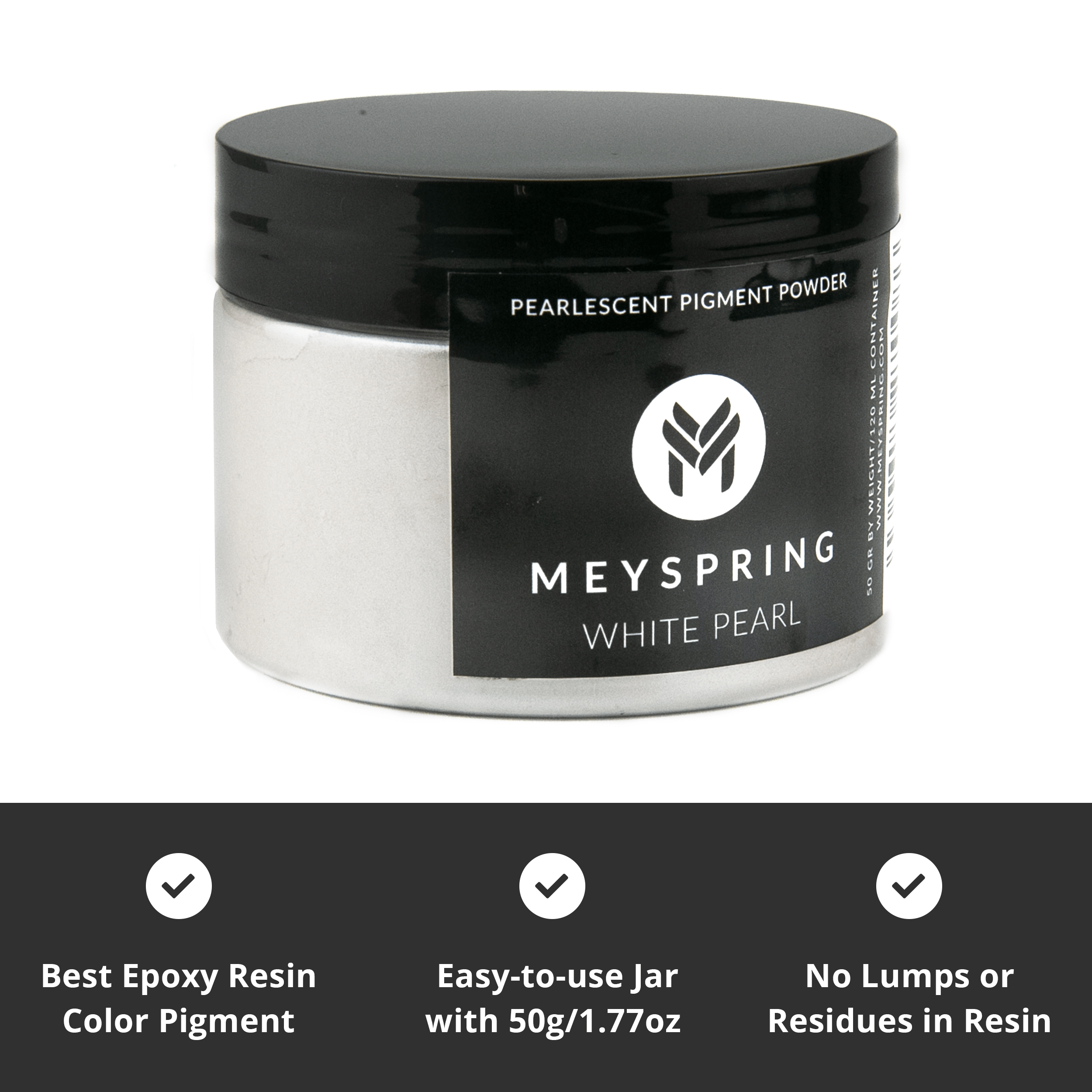 White Pearl Epoxy Resin Color Pigment - Mica Powder 50g by MEYSPRING – Resin  Art Flow